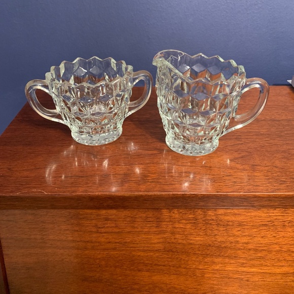 Glass Cream and Sugar Set - Picture 5 of 7